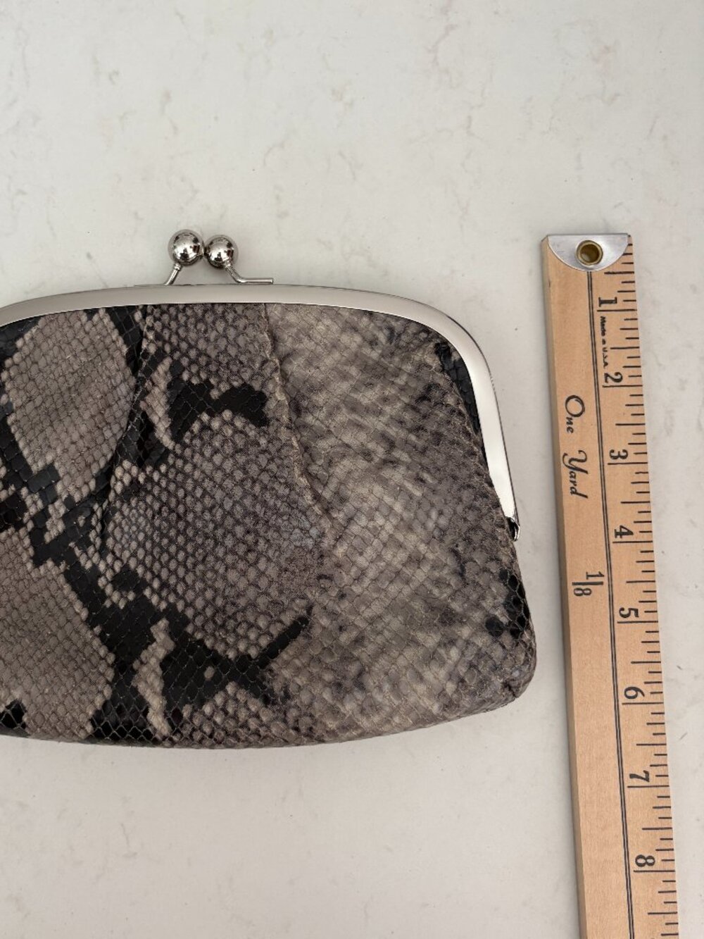 Coach Snakeskin Embossed Kiss Lock Wristlet Clutch Retro Chic Indie Sleaze Party - Picture 4 of 10